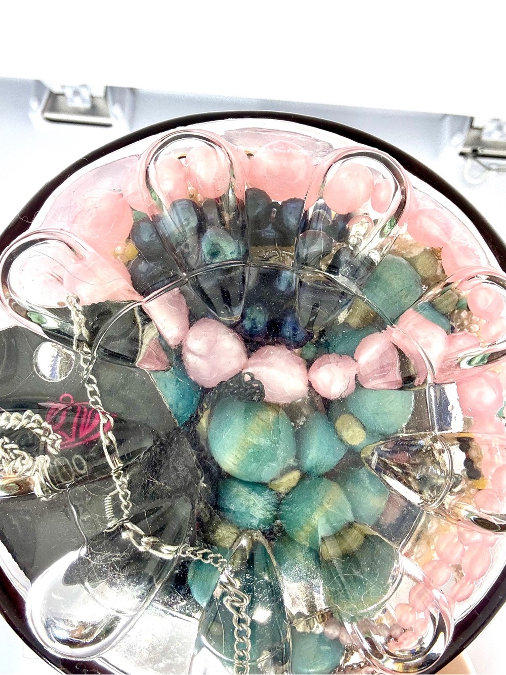 Large Glass Jewelry Jar with Assorted Vintage Jewelry Collection Lot - Picture 5 of 13